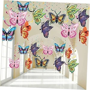36 Pcs Spring Butterfly Hanging Swirl Decoration Party Streamer Hanging - Picture 1 of 7