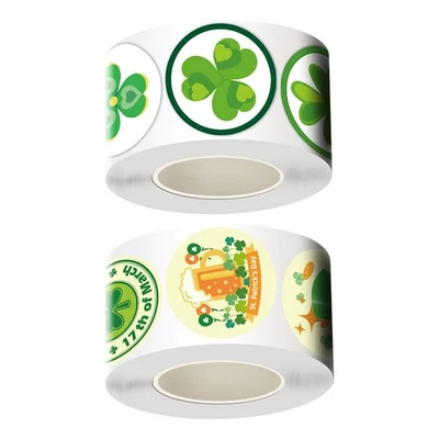  2 Rollen Klee-Form-Aufkleber St. Patrick Tagesgeschenkaufkleber - Bild 1 von 4