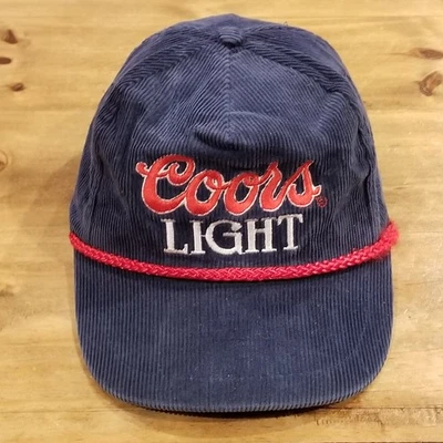 Gorra de pana ligera vintage Coors Snapback años 80 90 cuerda talla única cerveza Foto 1 de 4