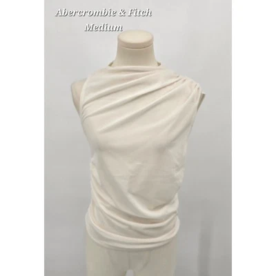 Top drapeado de malla Abercrombie & Fitch - Crema - Talla mediana Foto 1 de 4