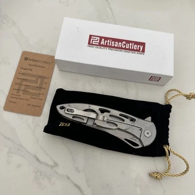 New Artisan Cutlery 1801P-SW Hoverwing Flipper Knife 3.94" D2 Stonewashed - Image 1 of 4