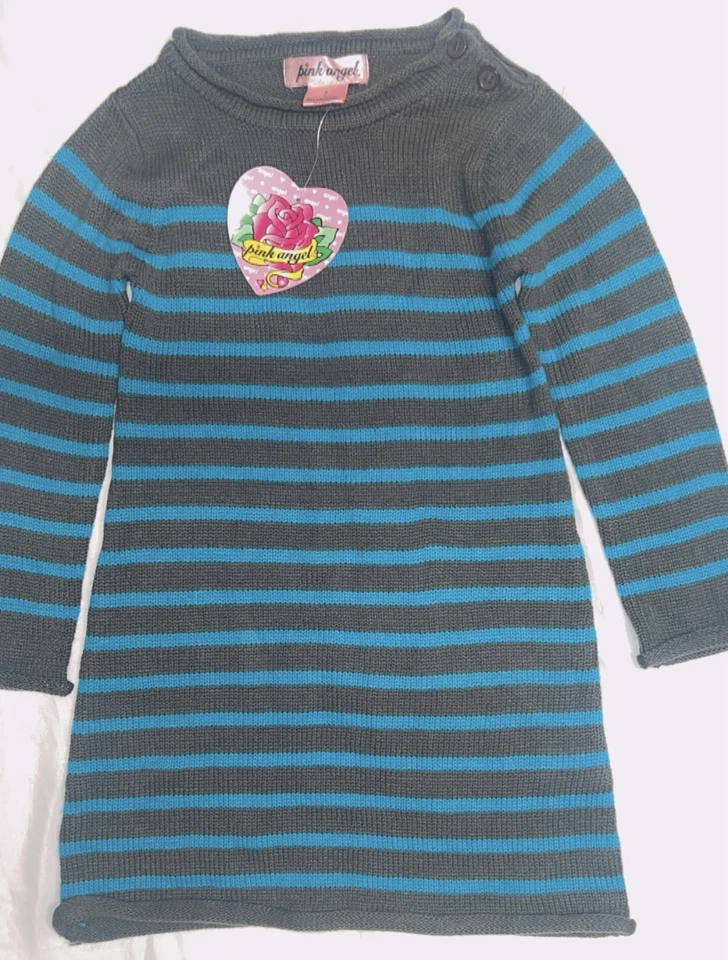 女孩粉色天使连衣裙 4 岁全新带标签 — 第 1/4 张图片