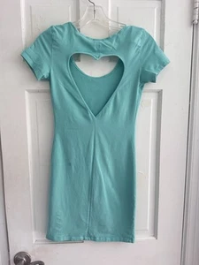 Victoria's Secret Women's Size S Turquoise Dress Heart Cutout Back Y2K - Imagen 1 de 8
