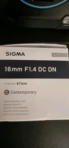 Sigma 16mm f/1.4 DC DN Contemporary Wide Angle Lens for Canon EF-M Mount - Picture 1 of 8