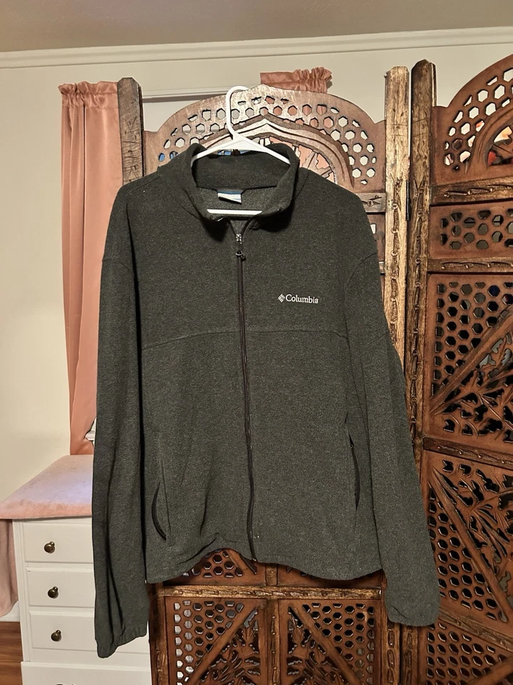 Columbia Sportswear Mens Gray Long Sleeve Pullover Full Zip Size Large Fleece - Image 1 of 4