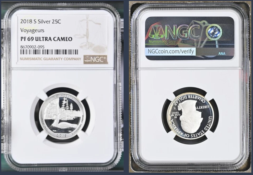 2018-S Silver Voyageurs National Park  Graded Proof PF 69 - Image 1 of 1