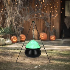 Yescom Calderone Strega Halloween Grande 31" Treppiede Luce LED Decorazione Halloween - Foto 1 di 9