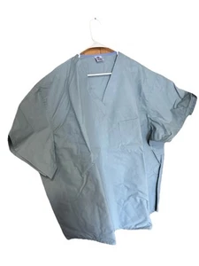 New Medline Angelstat Unisex Reversible V Neck Scrub Top Size 5XL Misty - Picture 1 of 4