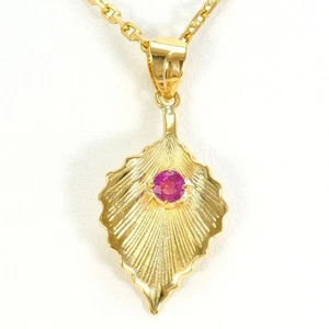 Jewelry 18K Yellow gold Necklace Ruby About4.2g About40cm Free shipping Used - Picture 1 of 5