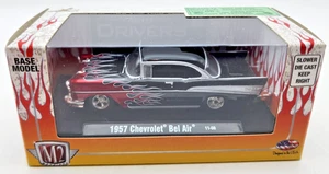 2011 M2 Machines 1:64  Auto Drivers 1957 Chevrolet Bel Air. Black w Flames - Picture 1 of 6