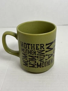 Vintage Green Mom Mother Ma Stoneware 8 oz. Cup Mug Made In Japan - Picture 1 of 4