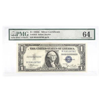 PMG $1 1935C Silver Certificate Fr#1612 Julian Snyder 64 Choice Uncirculated - Image 1 of 2