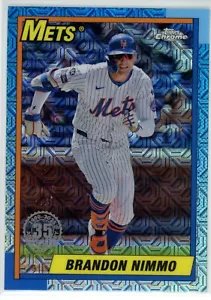 2025 Topps Series 1 -BRANDON NIMMO Silver Pack 1990 Chrome Mets #T90C-61 - Picture 1 of 2