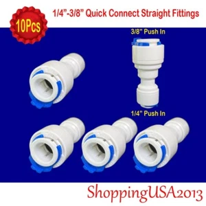 5 Pc 1/4-3/8 Quick Connect Straight Fitting Connector Push In RO Under sink - Picture 1 of 9