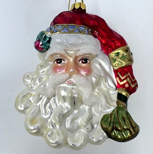 Fitz and Floyd Santa Jolly Ole St. Nick Ornament mundgeblasenes Glas 5 1/2" - Bild 1 von 13