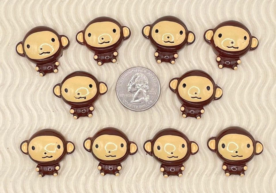 10 piezas x 1 1/8" resina mono adornos planos para tarjetas/lindo SB334 Foto 1 de 1