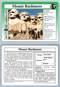 Mount Rushmore #5.15 - Earth & Us - Treasures Of The Earth Grolier Card - Picture 1 of 1