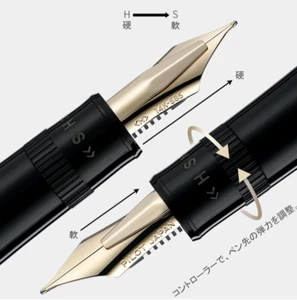 PILOT fountain pen Size FM " Stripe black " FJ-3MR-SB Justus95 14K adjustment - Picture 1 of 9