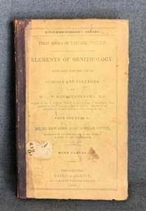 1844 Elements of Ornithology Ruschenberger Book Bird Natural History Antique - Picture 1 of 7