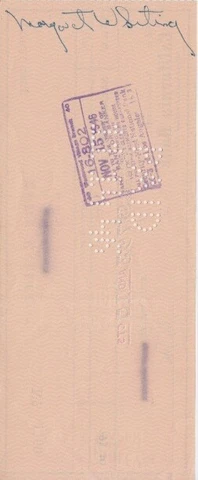 Margaret Whiting signed endorsed bank check Cover