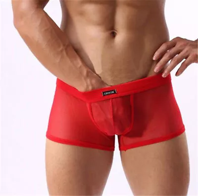 COCKCON men sexy mesh underwear boxer transparent see-thru breathable M-3XL - Image 1 of 4
