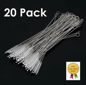 20 x Cepillo de limpieza de paja Limpiador de tubos Manija de metal Reutilizable Joblot Oferta - Imagen 1 de 1