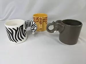 Lote de tazas de café Berhschrund Seattle jirafa elefante cebra 1987 - Imagen 1 de 8