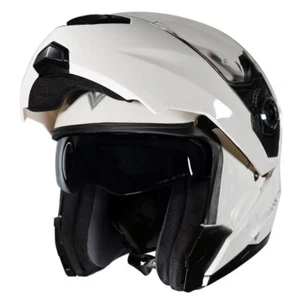 Frank Thomas FT998 Motorcycle Flip Helmet Gloss White - Picture 1 of 9