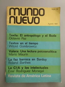 Revista Mundo NUEVO N° 14 Agosto 1967 - Witold Gombrowicz Octavio Paz Barthes - Imagen 1 de 3