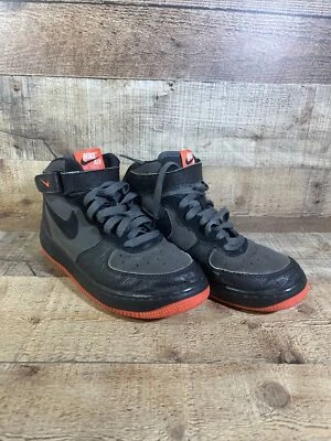 Nike Air Force One Black Grey Orange Youth 7Y 314195-045 - Image 1 of 4