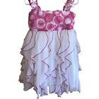 Popatu Girl’s 3T White & Pink Fancy Sleeveless Dress