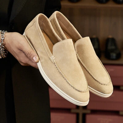 37-48 Italian Style Men Real Suede Leather Slip On Loafer Business British Shoes - Image 1 of 4