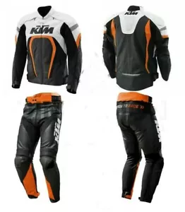 KTM Motorbike Suit Motorcycle Racing Riding Suit Men Leather MotoGp Racer Suit - Foto 1 di 2