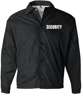 Security windbreaker jacket with Reflective decoration both left chest and back. - Image 1 of 4