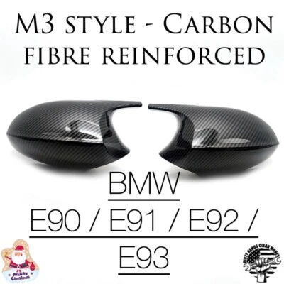 Tampas de espelho reforçadas com fibra de carbono BMW M3/1M OEM E90/E91/E92/E93/E87 - Imagem 1 de 3