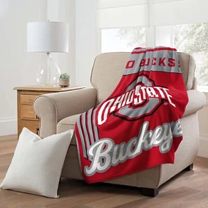 NCAA Officially Licensed Ohio State Buckeyes 46" x 60" Microfiber Throw Blanket - Picture 1 of 5