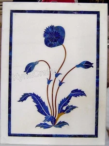 Marble Entryway Table Top Gemstone Inlay Work Bathroom Wall Decor 18 x 24 Inches - Picture 1 of 4