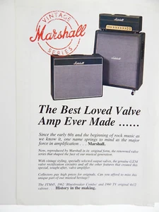 Amplificador MARSHALL Mejor Amado Amplificador de Válvula Jamás Hecho Folleto Catálogo Inserto - Imagen 1 de 5