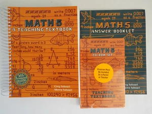 Lot 3 Teaching Textbooks Math 5 COMPLETE SET Student Workbook Self Grading CDs - Imagen 1 de 5