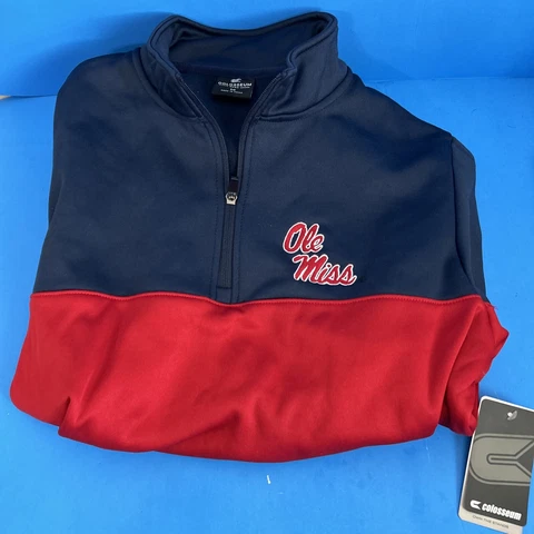 Ole Miss Rebels 1/4 Zip Colosseum Pullover Men's Sz M Long Sleeve NWT READ Cover