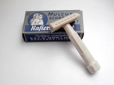 MULCUTO Solingen rasoio taglio obliquo Inclined head DE BAKELIT cream Razor WW2 - Immagine 1 di 4