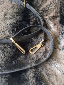 CALVIN KLEIN BLACK SAFFIANO LEATHER REPLACEMENT STRAP CROSSBODY PURSE GOLD... - Picture 1 of 7