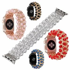 Correa de reloj pulsera de perlas y ágata para Apple Watch iWatch 7 6 5 4 3 2 1 - Imagen 1 de 17