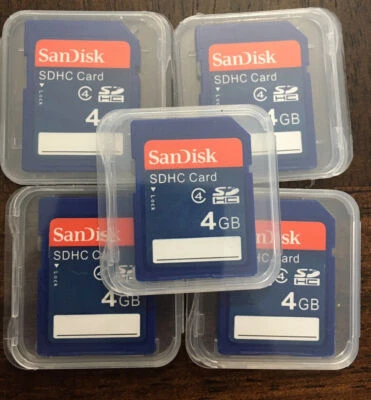 5 pcs SanDisk C4 4GB U1 Ultra Memory SD SDHC - Image 1 of 4
