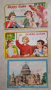Vtg Happy Home / Sewing Susan / ST Paul's Cathedral 3 Rust Proof Needle Books - Picture 1 of 5