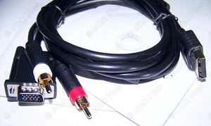 2x Cavo Adattatore VGA RCA Sound PAL NTSC per Sega Dreamcast Dreamshell Disk Pack - Foto 1 di 8
