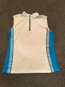 Women's IZOD Golf Shirt Women Size M White Performance Cool-FX Sleeveless - Picture 1 of 13