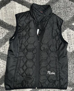 Marker Womens Black Mock Neck Sleeveless Quilted Puffer Vest Full Zip Size M - Picture 1 of 6