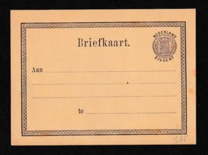 Nederland zwei halbe Cent braune Postkarte postfrisch - Bild 1 von 1