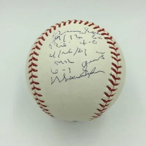 Warren Spahn Two No Hitters 9-16-60 4-28-61 Twice Signed Inscribed Baseball JSA - Picture 1 of 3